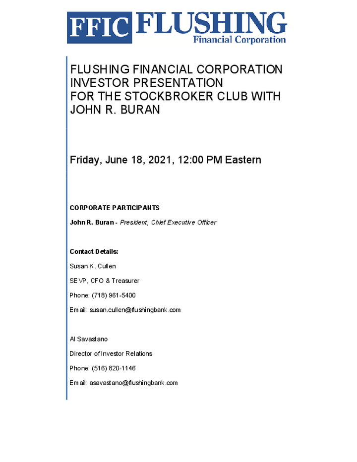 Events & Presentations Flushing Financial Corportation